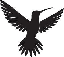fliegend Kolibri Silhouette isoliert auf Weiß Hintergrund vektor