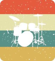 Schlagzeug Jahrgang retro t Hemd Design Hintergrund und Hintergrund vektor