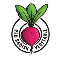 röd rädisa vegetabiliska logotyp design vektor