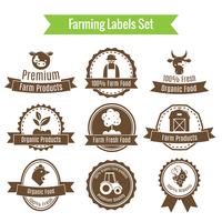 Jordbruksskördar och jordbruksmärken eller etiketter vektor