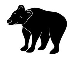 Illustration von ein Bär Silhouette auf ein Weiß Hintergrund. vektor