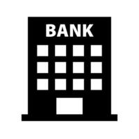 Bank Büro Gebäude Silhouette Symbol. finanziell Geschäft. vektor