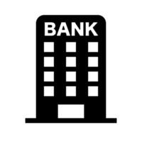 Bank hoch erhebt euch Gebäude Silhouette Symbol. vektor