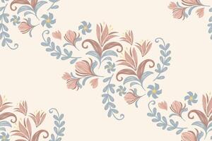 Blumen- Muster nahtlos Jahrgang Stickerei Textur Boho Design Stil. vektor
