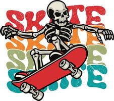 åkare kommer att skridsko unisex- t-shirt, årgång, retro, skater skjorta, skridsko skjorta, skateboard älskare, skateboard skjorta vektor