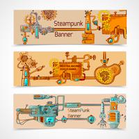 Steampunk banner set vektor