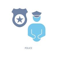 polis begrepp linje ikon. enkel element illustration. polis begrepp översikt symbol design. vektor