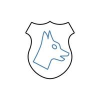 polis hund begrepp linje ikon. enkel element illustration. polis hund begrepp översikt symbol design. vektor