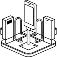 hand dra teknologi skiss ikon klotter uppsättning design för färg bok. teknologi ikon färg sidor vektor