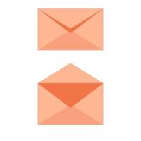E-Mail-Umschlag weiches orangefarbenes Symbol - geöffnet und geschlossen. E-Mail senden Konzeptvektor vektor