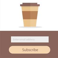 Vorlage zum Abonnieren eines Newsletters - Kaffee modernes kreatives Konzept vektor