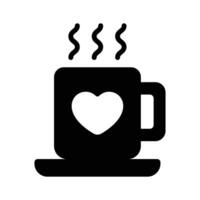 Kaffeetasse mit Herzsymbol Symbol des Lieblingskaffees im modernen Stil vektor