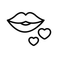 schön glänzend Lippen mit Liebe zeigen Kuss Symbol, Prämie Design vektor