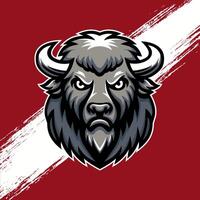 tjur bison buffel maskot logotyp ikon design, mall logotyp illustration vektor