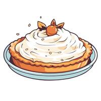 Darstellung von ein köstlich Banoffee Kuchen Symbol, Ideal zum Dessert Menüs oder Bäckerei Logos. vektor