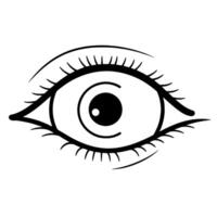 översikt ikon av ett öga, idealisk för syn och övervakningstema mönster. vektor