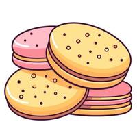 Darstellung von sortiert Kekse Symbol, perfekt zum Bäckerei Logos oder Snack Verpackung. vektor