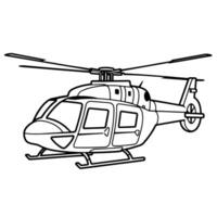 Gliederung Symbol von ein Krankenwagen Hubschrauber, Ideal zum medizinisch und Notfall Bedienung Entwürfe. vektor