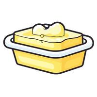 skildring av en gyllene Smör ikon, perfekt för bageri logotyper eller matlagning ingrediens etiketter. vektor