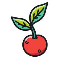en ikon skildrar en körsbär illustration, idealisk för illustrerar frukter, mat relaterad teman, eller natur ämnen. vektor