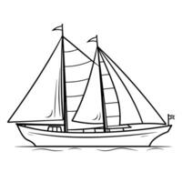 glatt segeln Yacht Umriss, perfekt zum maritimes Thema Entwürfe. vektor
