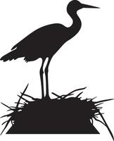 stork silhuett illustration vit bakgrund vektor