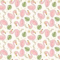 retro flamingo sommar sömlös mönster lekfull häftig upprepa bakgrund design vektor