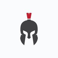 spartansk eller gladiator hjälm logotyp design vektor