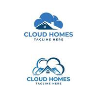 Wolke Zuhause Logo Design kreativ Haus Dach modern minimal Konzept vektor