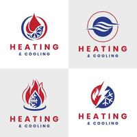 Heizung und Kühlung Logo Design kreativ modern Sammlung hvac Lösungen vektor
