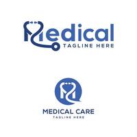 medizinisch kreativ Text basierend und Symbol Kennzeichen Logo Design modern minimal Konzept vektor