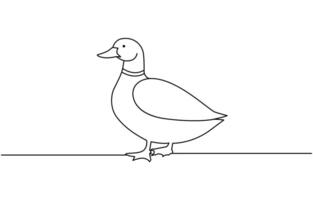 Ente im einer kontinuierlich Linie Zeichnung Illustration vektor