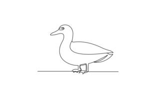 Ente im einer kontinuierlich Linie Zeichnung Illustration vektor