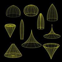 geometrisch und abstrakt Drahtmodell 3d Formen vektor