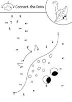 prick-till-prick och Färg aktivitet med söt stråle fisk. under de hav ansluta de prickar spel för barn med rolig vatten djur. hav liv färg sida för ungar. tryckbar kalkylblad vektor