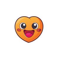 söt emoji med hjärta isolerat på vit bakgrund vektor