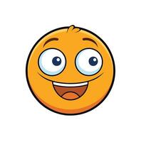 süß lächelnd Emoji mit öffnen Augen isoliert auf Weiß Hintergrund vektor