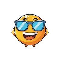 süß lächelnd Emoji mit öffnen Augen isoliert auf Weiß Hintergrund vektor