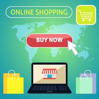 Kaufen Sie jetzt Online-Shopping-Konzept vektor