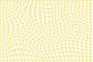 einfach abstrakt Weiß Farbe geometrisch Rechteck wellig verzerren Muster auf Metall lite Gold Sahne Farbe Hintergrund ein Gelb und Weiß Muster mit Dreiecke im Gelb vektor