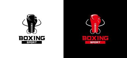 Seil Boxen Handschuhe Logo Design, Boxen Sport Symbol vektor