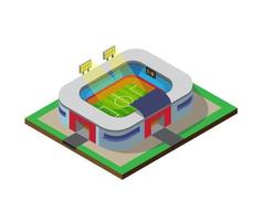 fotboll fotbollsplan sport stadion bygga isometrisk platt illustration vektor isolerad i vit bakgrund