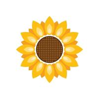 Sonnenblume Symbol im eben Stil. Flora Illustration auf isoliert Hintergrund. Sonnenblume Zeichen Geschäft Konzept. vektor