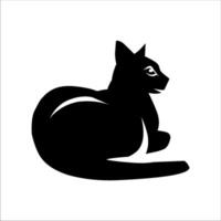 schwarz Katze Silhouette im verschiedene Stile von posiert vektor