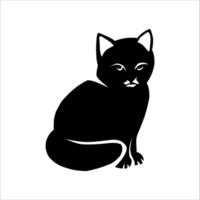 schwarz Katze Silhouette im verschiedene Stile von posiert vektor