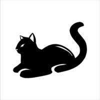 schwarz Katze Silhouette im verschiedene Stile von posiert vektor