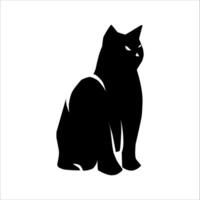 schwarz Katze Silhouette im verschiedene Stile von posiert vektor