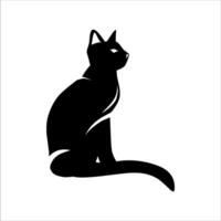 schwarz Katze Silhouette im verschiedene Stile von posiert vektor