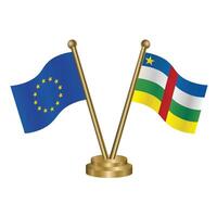 europeisk union och central afrikansk republik tabell flaggor. vektor