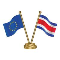 europäisch Union und Costa Rica Tabelle Flaggen. vektor